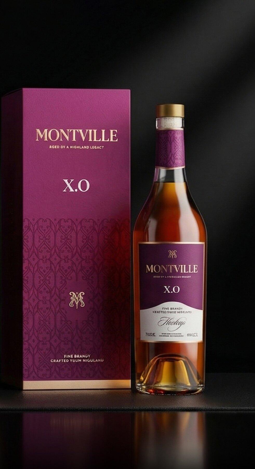 Montville X.O beside its deep-plum presentation box.